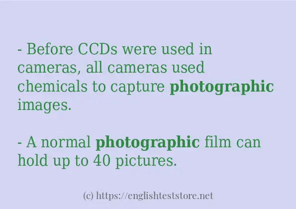 photographic use in sentences