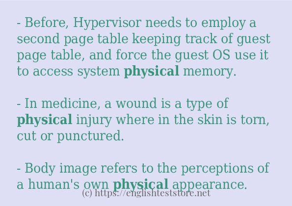 physical - some sentence examples