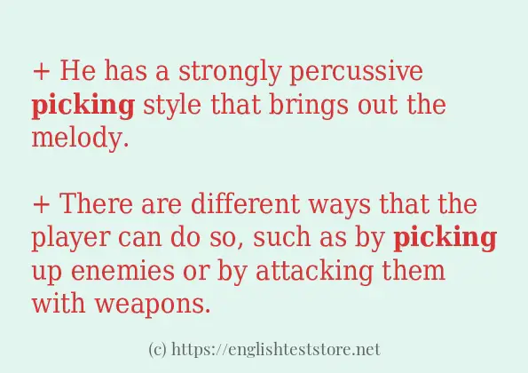 picking - example sentences