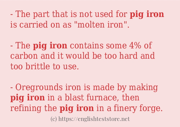 pig iron how to use in sentences