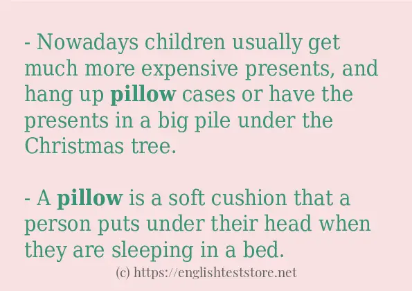 pillow how to use in sentences