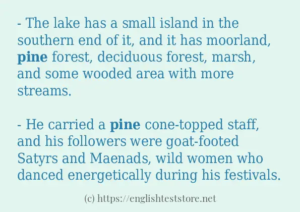 pine some example sentences