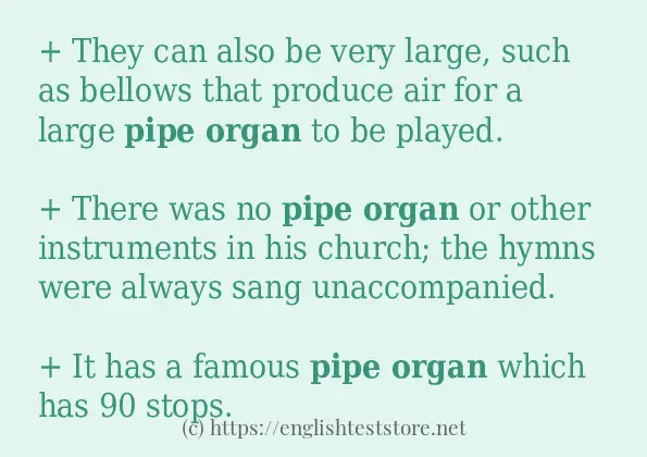 pipe organ use in sentences