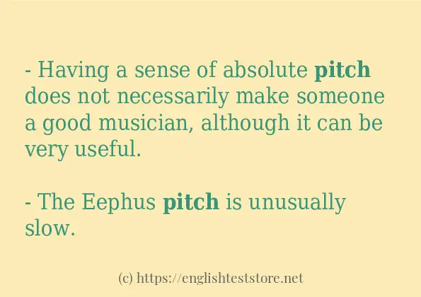 pitch - example sentences