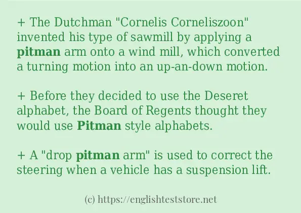 pitman in sentences?
