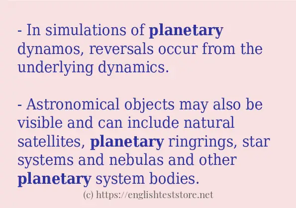 planetary - sentence examples