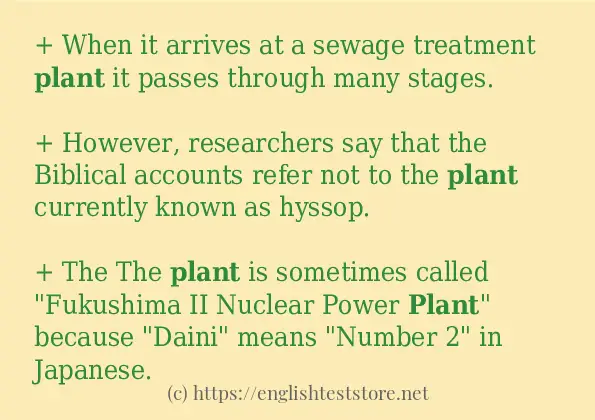 plant some example sentences