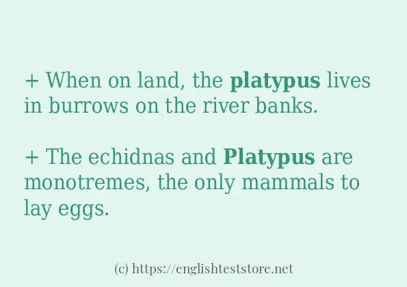platypus how to use in sentences