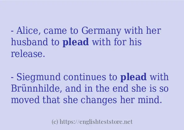 plead - example sentences