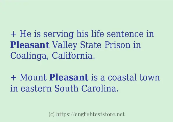 pleasant how to use in sentences