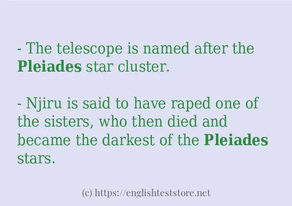 pleiades example in sentences