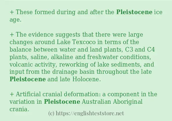 pleistocene - example sentences