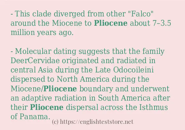 pliocene use in sentences