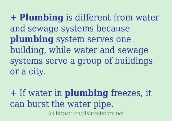 plumbing - example sentences