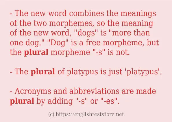 plural use in sentences