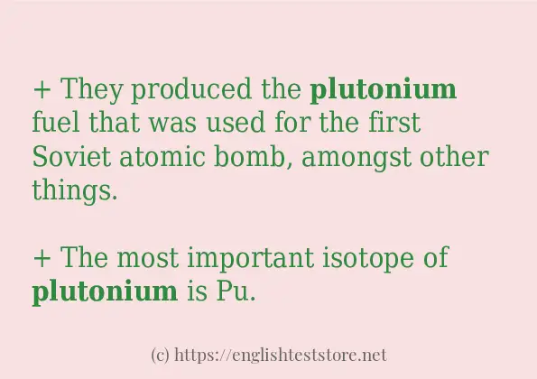 plutonium use in sentences
