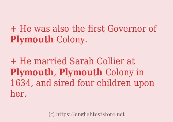 plymouth - some sentence examples