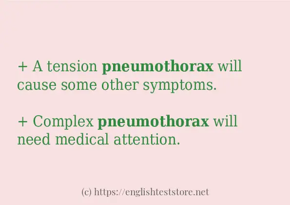 pneumothorax - example sentences