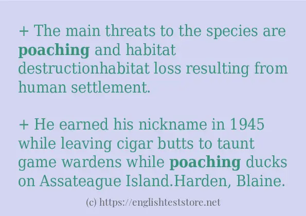 poaching how to use in sentences