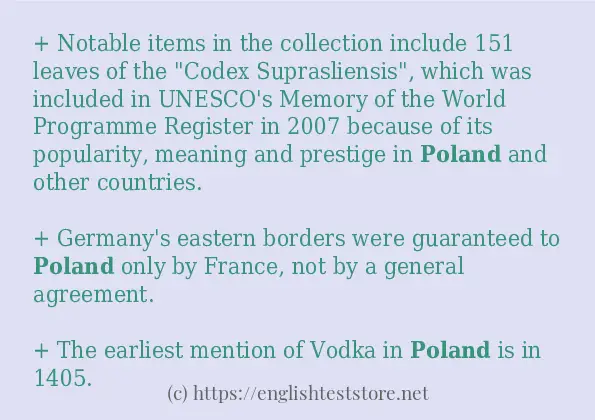 poland - some sentence examples
