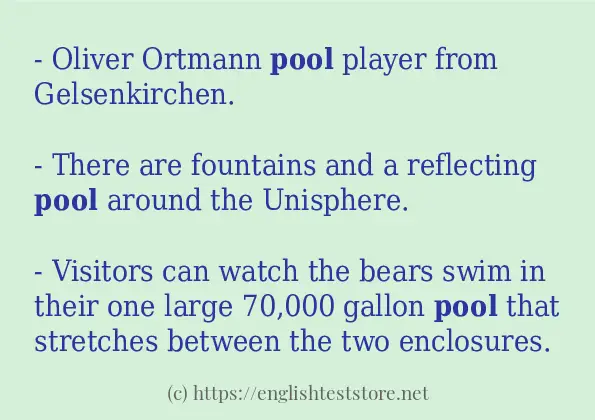 pool how to use in sentences