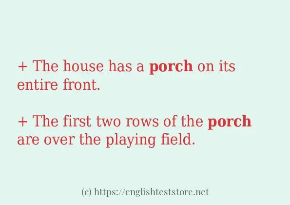 porch example in sentences