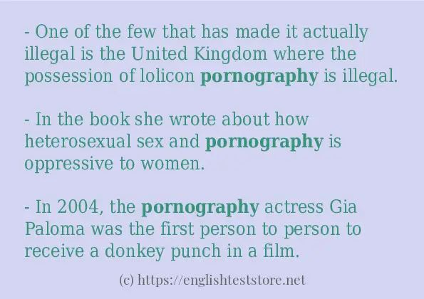 pornography - some sentence examples