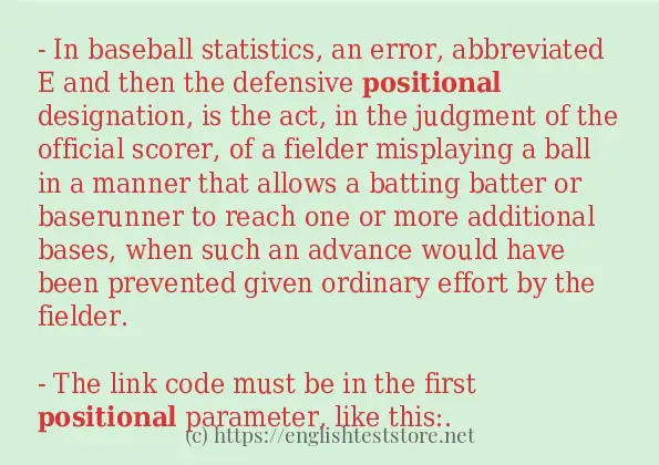 positional - sentence examples