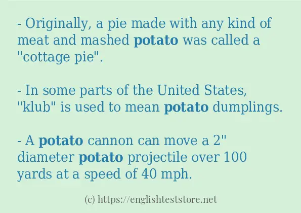 potato in sentences?