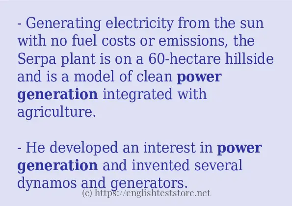 power generation how to use?