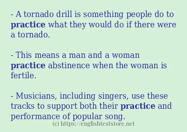 Practice Sentence Examples