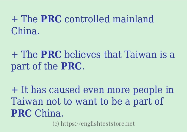 prc in sentences?