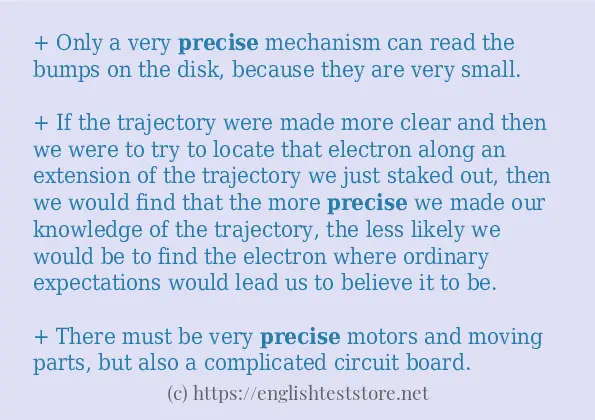 precise - sentence examples