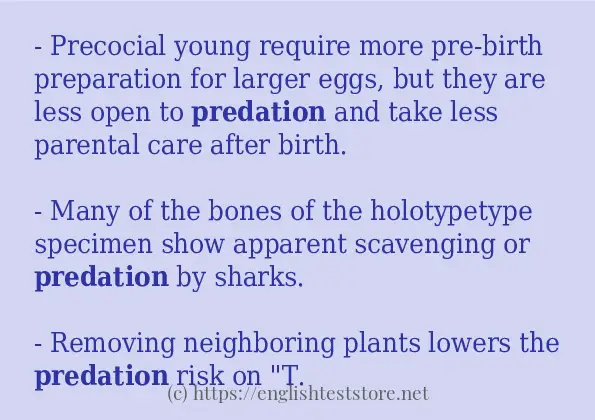 predation some example sentences