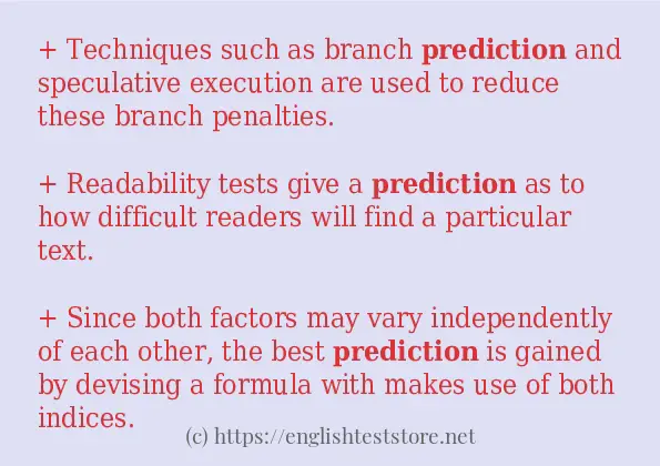 prediction - sentence examples