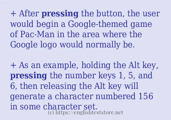 pressing use in sentences