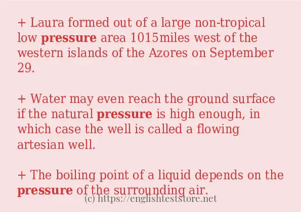 pressure use in sentences