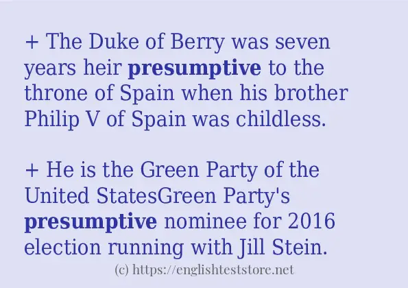 presumptive - some sentence examples