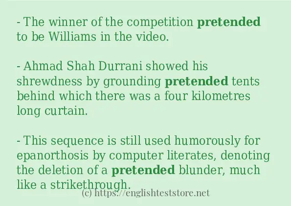 pretended - example sentences pretended - example sentences