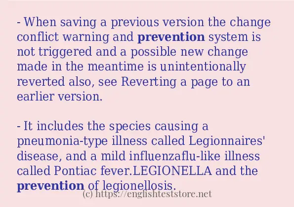 prevention - some sentence examples