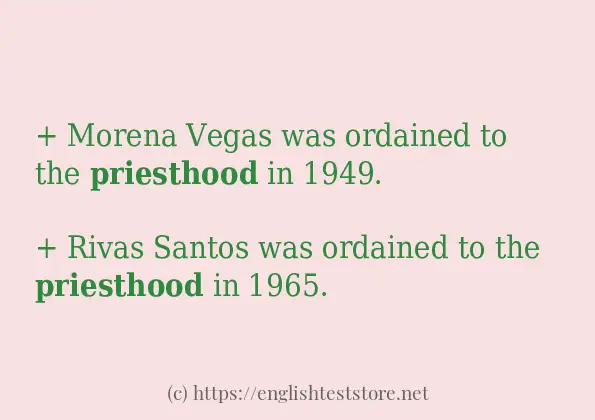 priesthood in sentences?