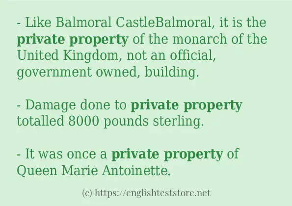 private property - example sentences