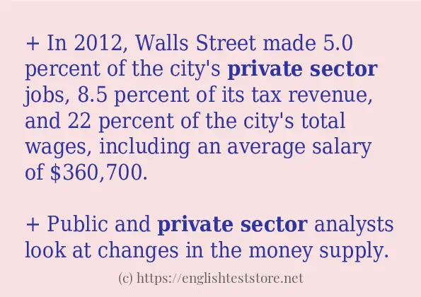 private sector in-sentences