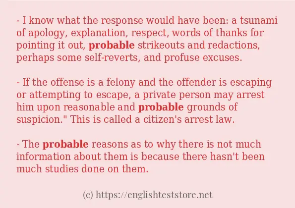 probable - some sentence examples