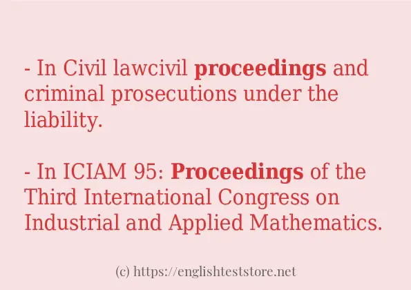 proceedings some example sentences