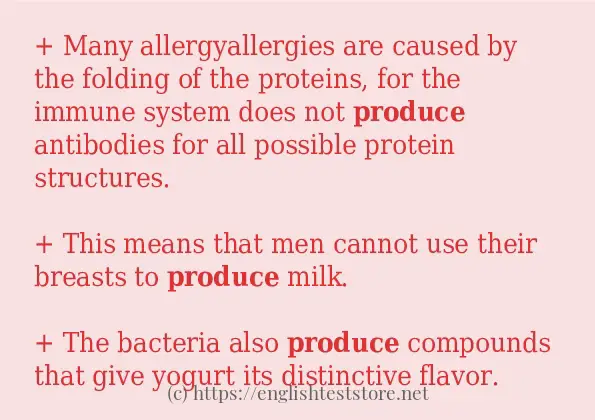 produce use in sentences