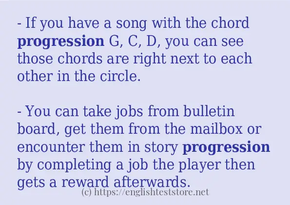 progression - example sentences