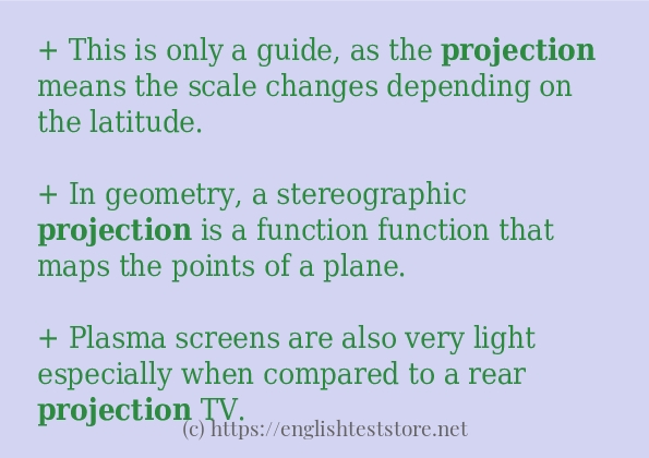 projection - example sentences