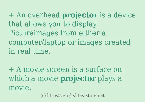 projector example in sentences