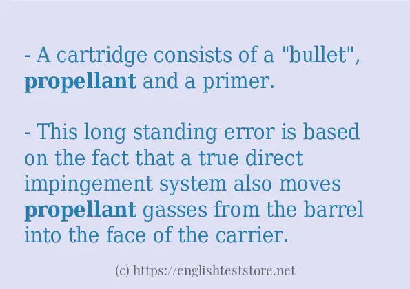 propellant use in sentences